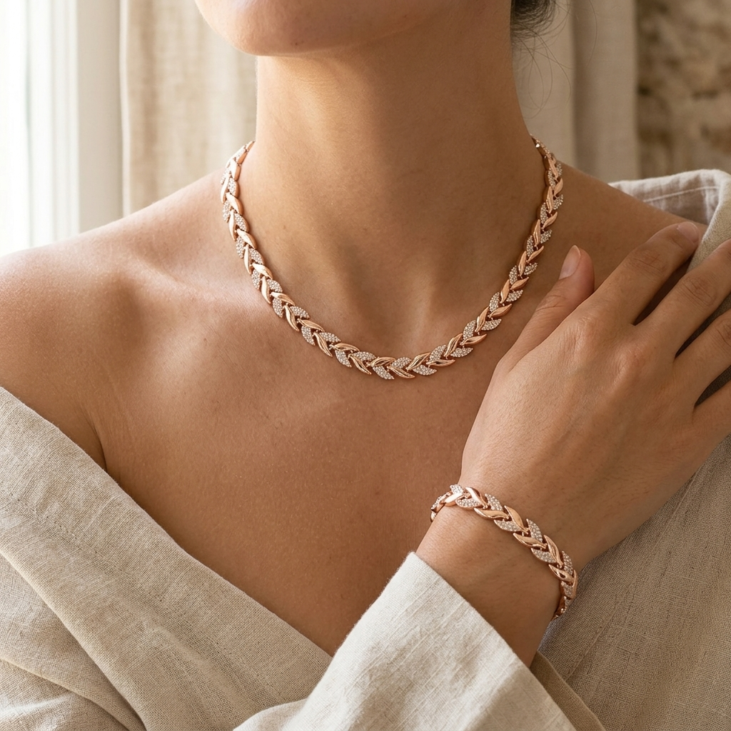 Elk sieraad komt tot leven in onze kleine werkplaats, waar elk detail met zorg wordt geselecteerd, gevormd en met de hand samengesteld.

Past moeiteloos bij elke outfit, een tijdloos accessoire dat elke look een elegante, verfijnde uitstraling geeft.

Ontworpen om jarenlang mooi te blijven, gemaakt met aandacht voor duurzaamheid en een blijvende glans die niet snel vervaagt.