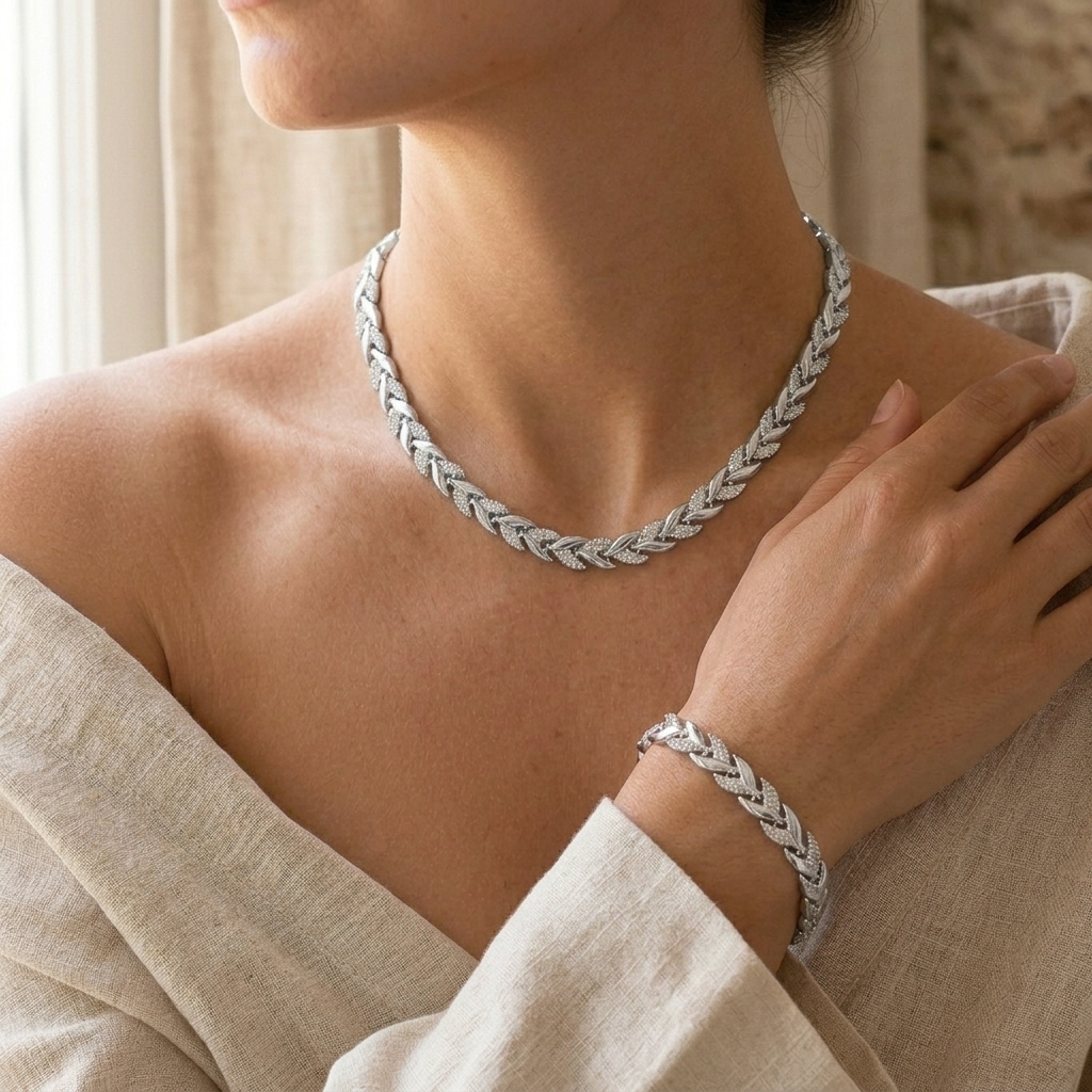 Nerina | Handgemaakte visstaart ketting en armband set